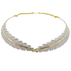 Buccellati Foglia Quercia Sterling and Gold Leaf Motif Necklace