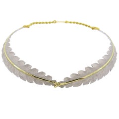 Buccellati Foglia Quercia Sterling and Gold Leaf Motif Necklace 