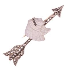 Edwardian Mother-of-Pearl Diamond gold Indian Chief Pin 8
