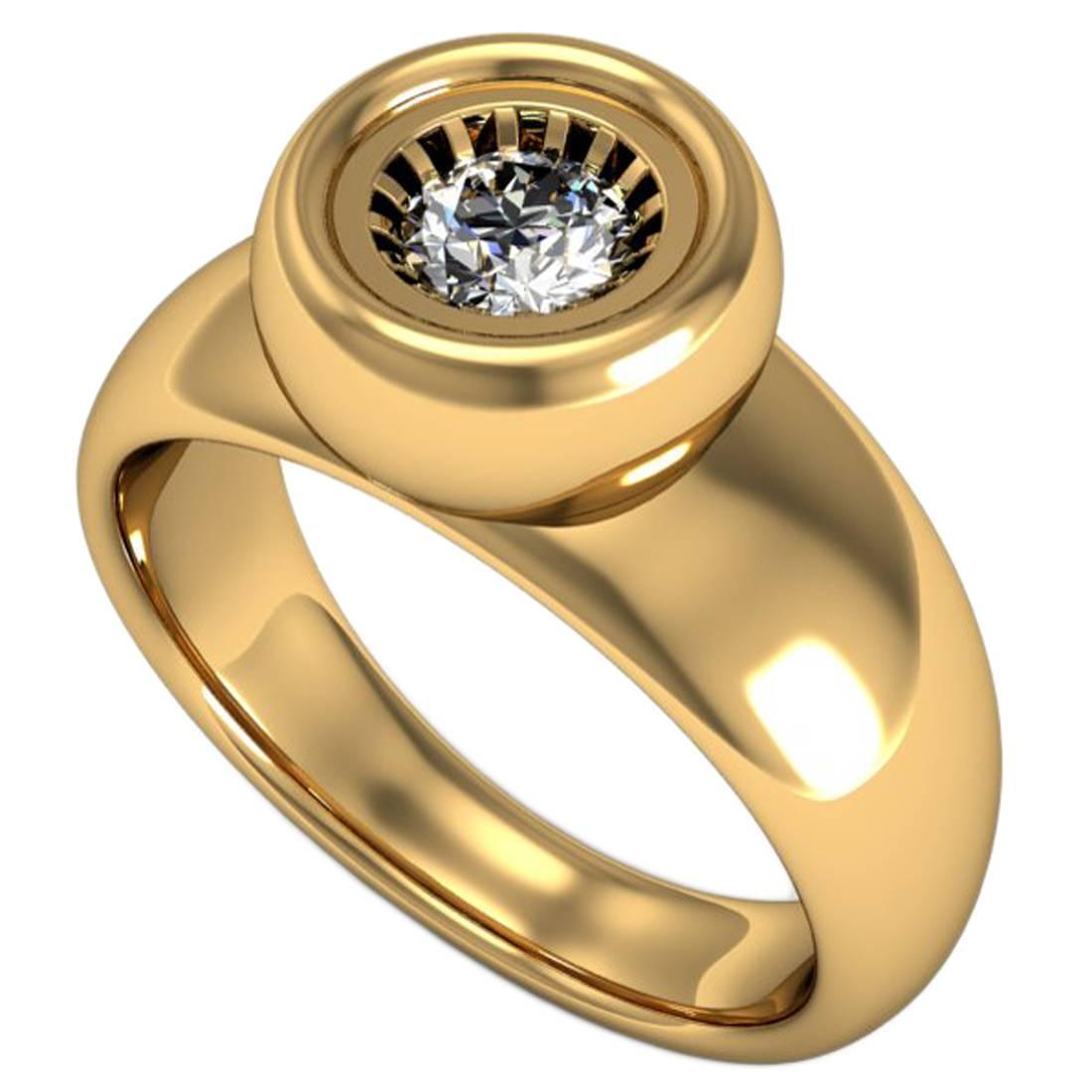 Barbara Nanning & Sparkles Diamond and Gold solitaire Ring For Sale