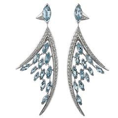 Shaun Leane Large Aquamarine Diamond Gold Ariel Earrings
