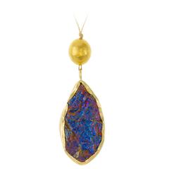 Colette Set Rainbow Pyrite Pendant With Gold Ball 