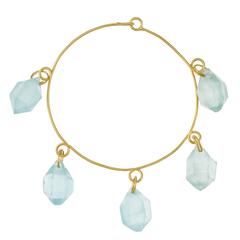 aquamarine gold Twist Wire Bracelet