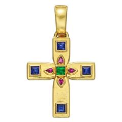 cartier gold cross pendant