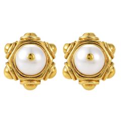 Bulgari Pearl Gold Clip-On Earrings