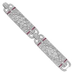 Art Deco Ruby Diamond platinum Bracelet Art Deco Ruby Diamond platinum Bracelet