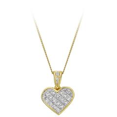 Tiffany & Co. ​Invisibly-Set Diamond Gold Heart Pendant