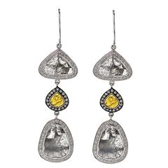 7.91 Carat Diamond Slice Earrings