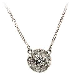 Diamond Coil Double Halo Pendant Neckalce 2