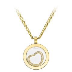 Chopard ​diamond gold happy Diamonds Floating Heart Pendant Necklace