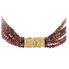 Garnet Gold Necklace
