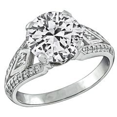 Superbe bague de fiançailles en platine avec diamants de 2,29 carats 