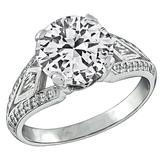 Stunning 2.29 Carat Diamond Platinum Engagement Ring 