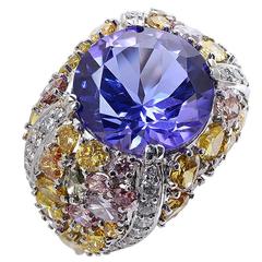 11.70 Carat Tanzanite Diamond Ring