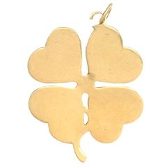 Retro Yellow Gold 4-Leaf Clover Charm