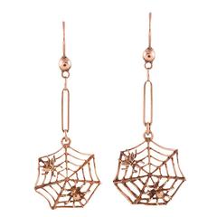 Victorian “The Spider & The Fly” Drop Earrings 