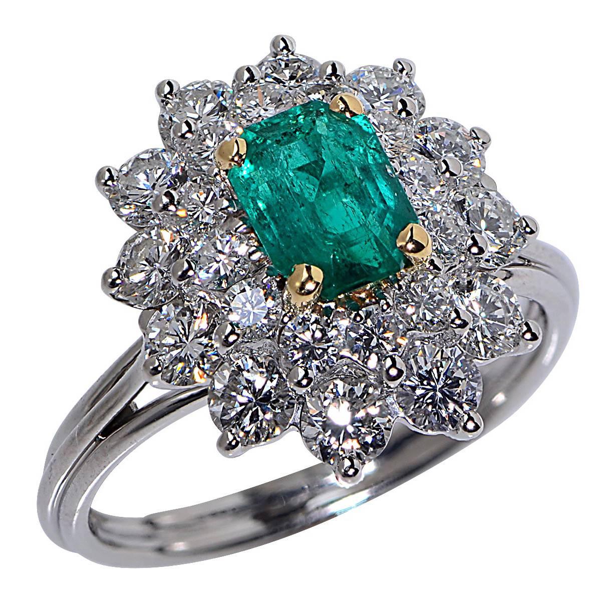 1.10 Carat Emerald Diamond Ring