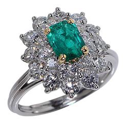 1.10 Carat Emerald Diamond Ring