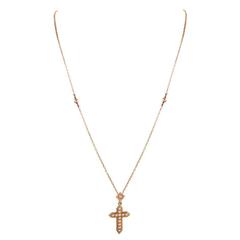 Antique Victorian Pearl Cross on Fitted Chain