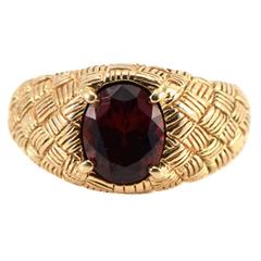 Retro 1950s Garnet Gold Ring