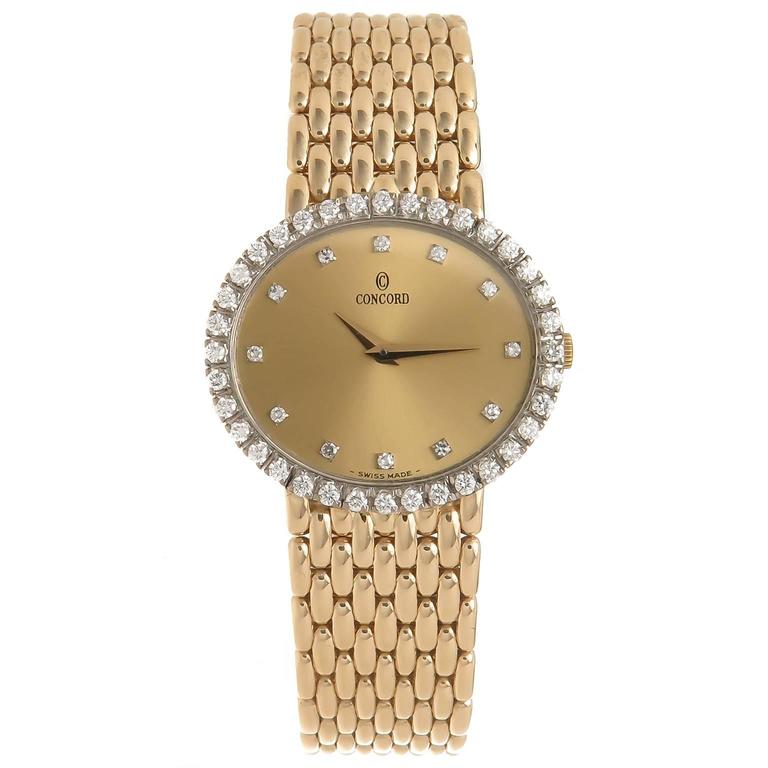 Concord Ladies Yellow Gold Diamond Quartz Wristwatch at 1stdibs