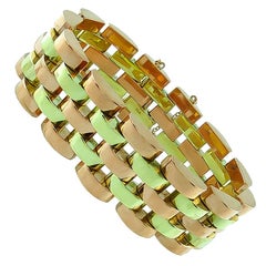 Retro Two-Tone Yellow Rose Gold Bracelet