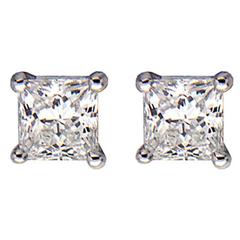 Princess Cut Diamond Stud Earrings (0.34ctw) 5