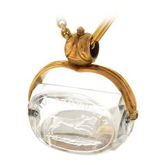 Victorian Rock Crystal Spinner Fob zGold Pendant