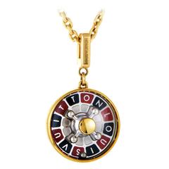 Louis Vuitton Gold Roulette Pendant Necklace