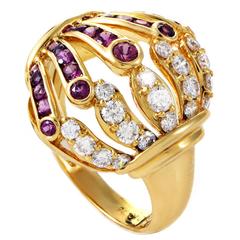 Mouawad Pink Sapphire Diamond Gold Ring 11
