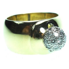 Tiffany & Co. Gold and Platinum Diamond Pavé Ball Ring