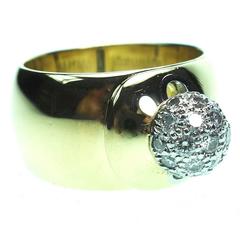 Tiffany & Co. Gold and Platinum Diamond Pavé Ball Ring 8