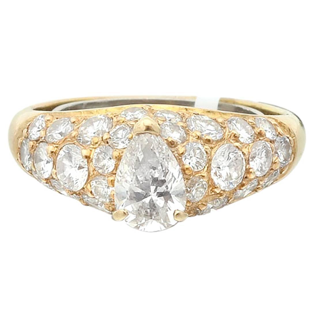 cartier pear diamond ring