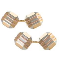 French Art Deco Gold Cuff Links