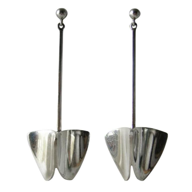 Poul Warmind Sterling Silver Earrings For Sale