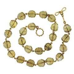 Carina Citrine Gold Faceted Ball Necklace 2