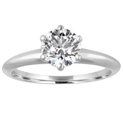 Tiffany & Co. GIA Certified 1.19 Carat F VS1 Diamond Platinum Ring