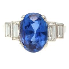 Natural 3.34 Burma Sapphire Platinum Ring Natural 3.34 Burma Sapphire Platinum Ring