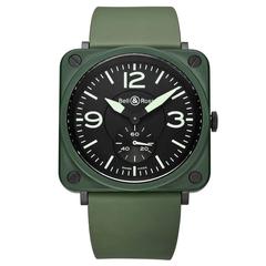 Bell & Ross ceramic BR S Military Green quartz wristwatch