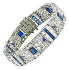 Black Starr & Frost Sapphire diamond platinum bracelet 11