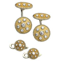 Buccellati diamond gold cufflinks and studs set