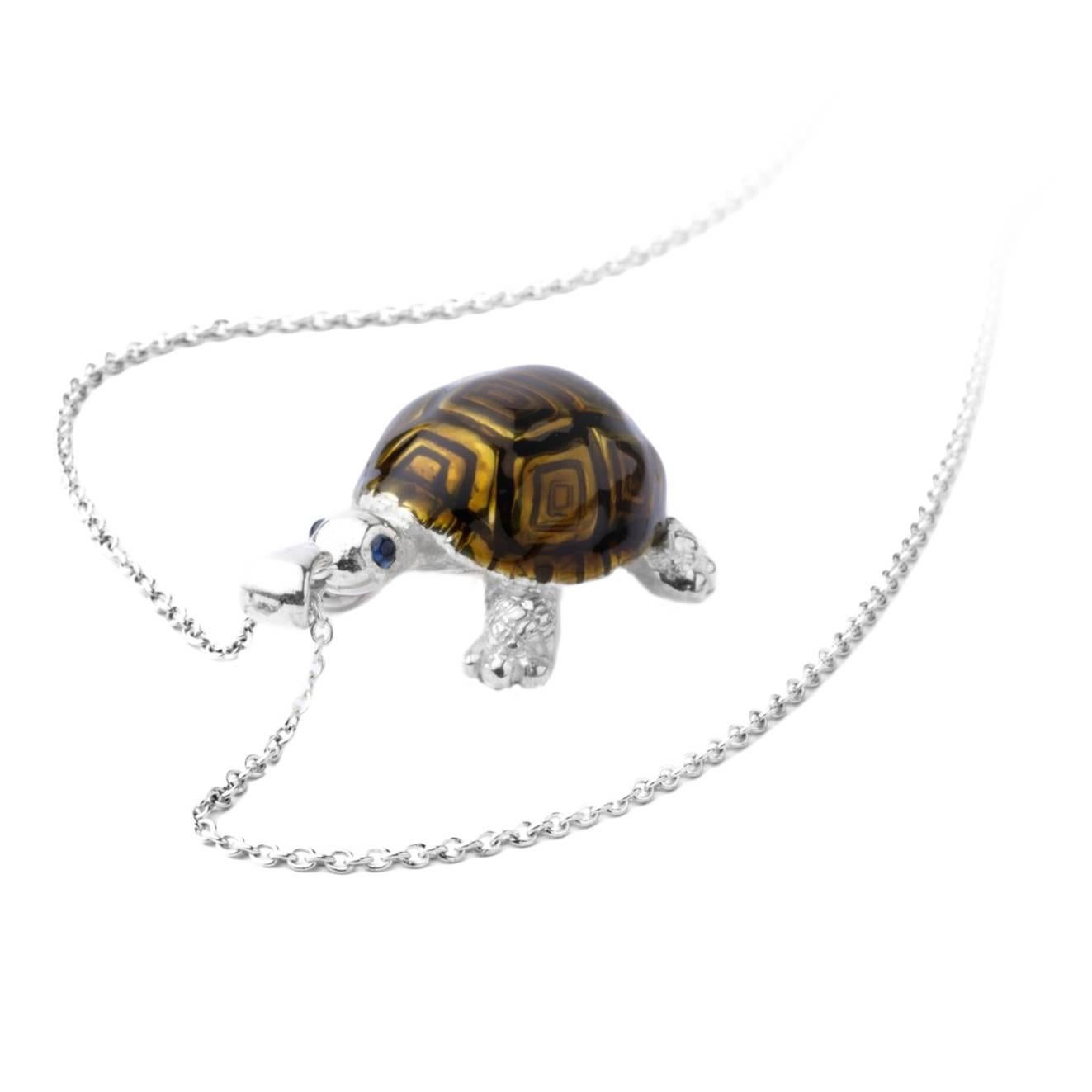 Deakin & Francis Enamel Silver Tortoise Pendant