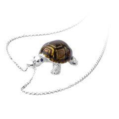 Deakin & Francis Enamel Silver Tortoise Pendant