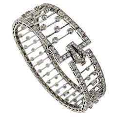 Tapered Diamond Platinum Bracelet 8