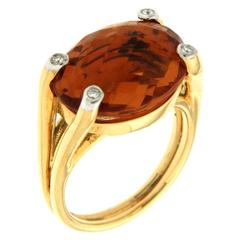 Madeira Citrine Diamond Gold Ring 4