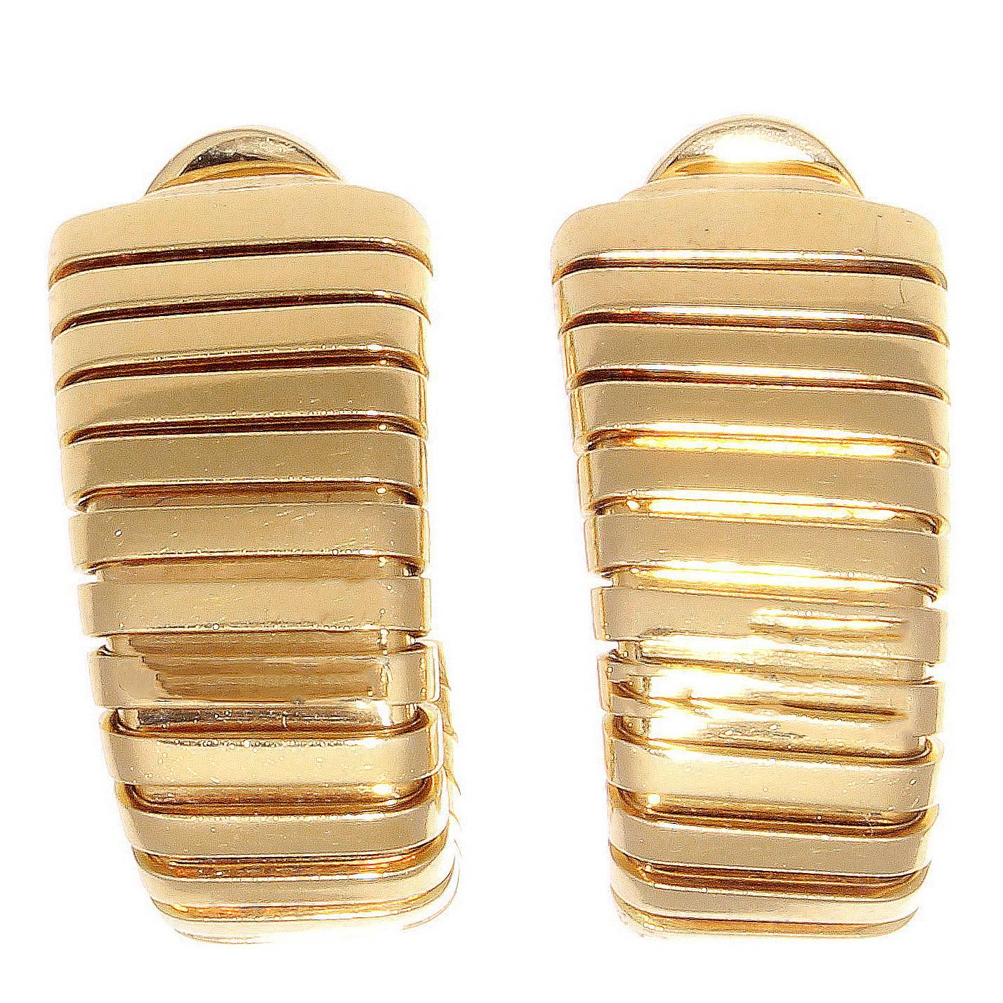 Bulgari Tubogas Gold Earrings