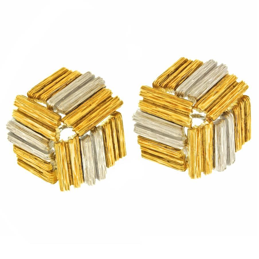 Meister Eighties Brutalist Gold Earrings