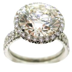Micropave Halo Diamond Platinum Engagement Ring
