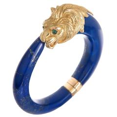 Van Cleef & Arpels Lapis Gold Lion Bracelet