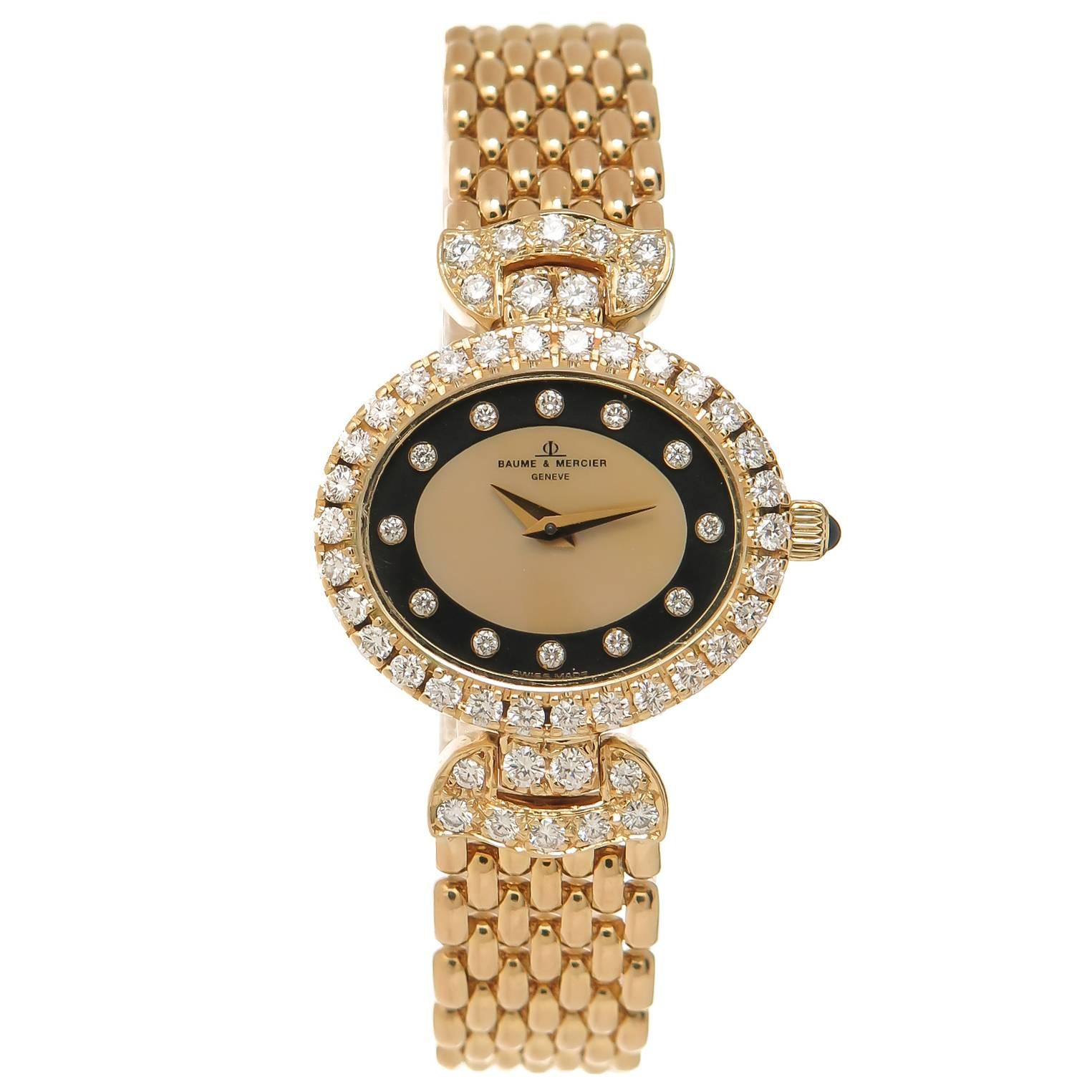 Baume Mercier Lady's yellow gold diamond Quartz Wristwatch